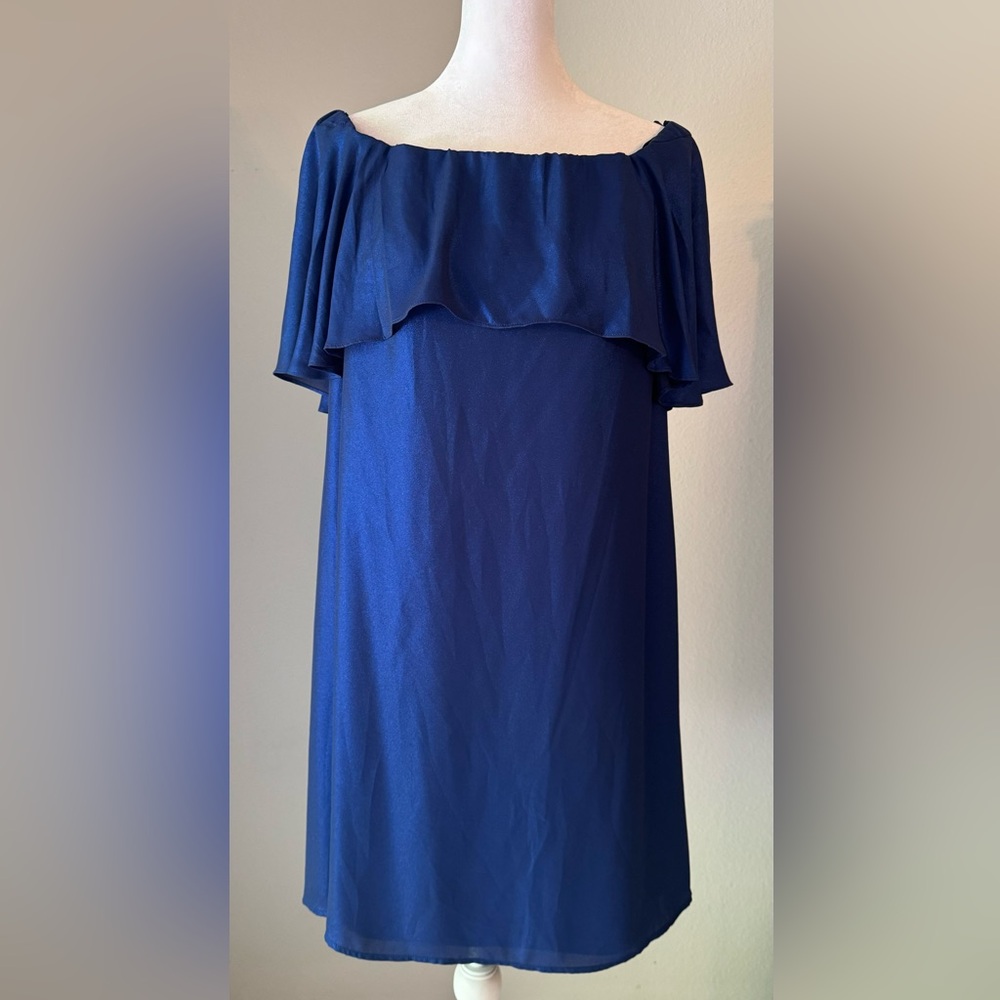 H by Halston Royal Blue Off-Shoulder Cocktail Dress Size 10